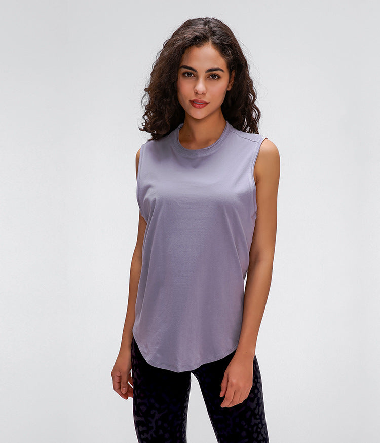 Anti-sweat Cotton Plain Workout Yoga Tank Tops Vest Women | Vimost Shop.