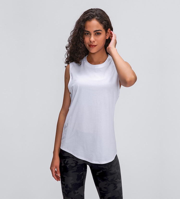 Anti-sweat Cotton Plain Workout Yoga Tank Tops Vest Women | Vimost Shop.
