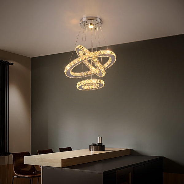 Modern K9 Crystal Led Chandelier Lights Home Lighting Chrome Lustre Chandeliers Ceiling Pendant Fixtures  For Living Room | Vimost Shop.