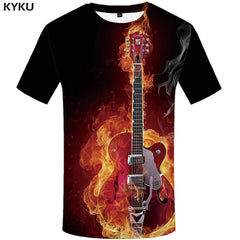 Men Music T-shirts 3d Guitar Tshirts Casual Metal Shirt Print Gothic Anime Clothes Short Sleeve t shirts | Vimost Shop.