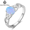 Elegant 925 Sterling Silver Braided Ring with Oval White Pink Blue Opal Stone Wedding Engagement Rings for Women | Vimost Shop.