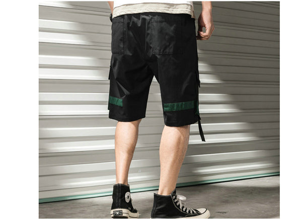 Streetwear Summer Casual Shorts Men Fashion Ribbons Pockets Cargo Shorts Bermuda Solid Hip Hop Men's Shorts | Vimost Shop.
