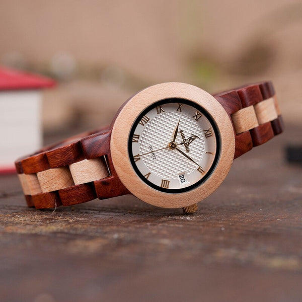 Wood Watch Female Women M19 Rose Sandal Minimal Dress Quartz Wristwatch Top Brand Luxury | Vimost Shop.