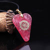 Orgonite Pendant pink Heart Pendant Necklace Healing Crystals Recruit Peach Blossom to Promote Marriage | Vimost Shop.