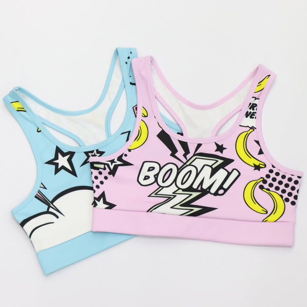 Women Print Cartoon banana Boom Running Yoga Suits Sportswear High Waist Fitness Pants harajuku Sports Set Gym Workout Clothes | Vimost Shop.