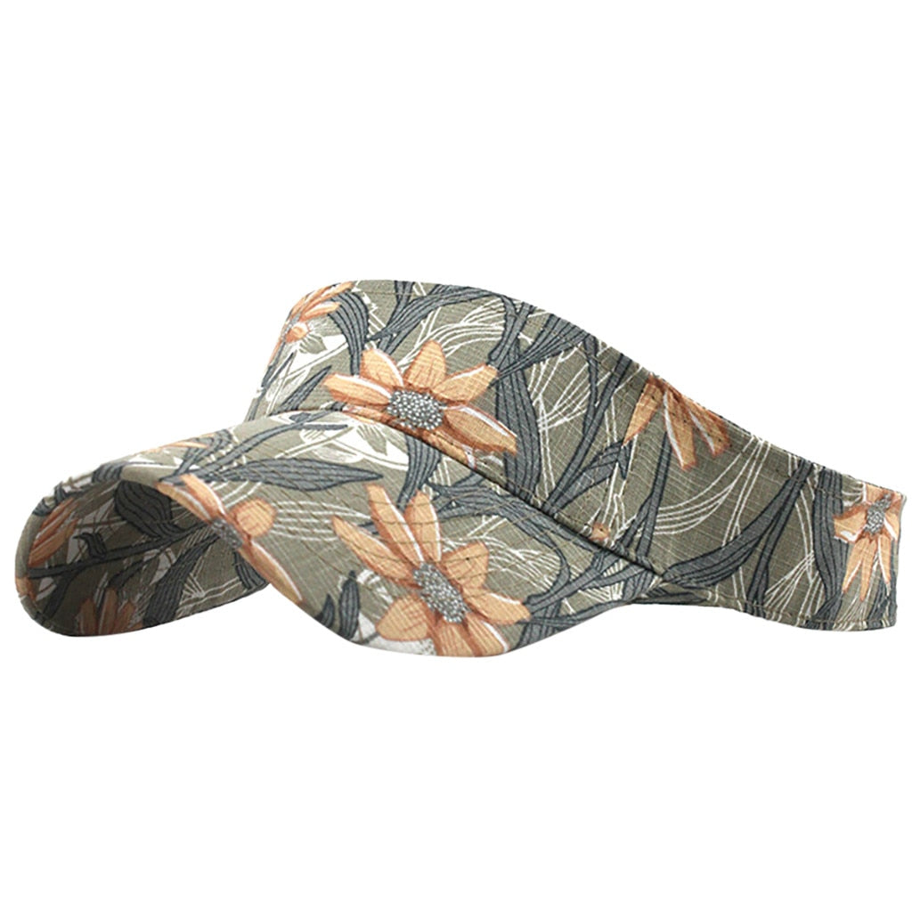 Unisex Running cap Empty top sun Visor hat washed canvas visor printed outdoor cap Adjustable Sport cap | Vimost Shop.