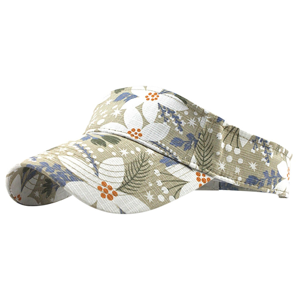 Unisex Running cap Empty top sun Visor hat washed canvas visor printed outdoor cap Adjustable Sport cap | Vimost Shop.