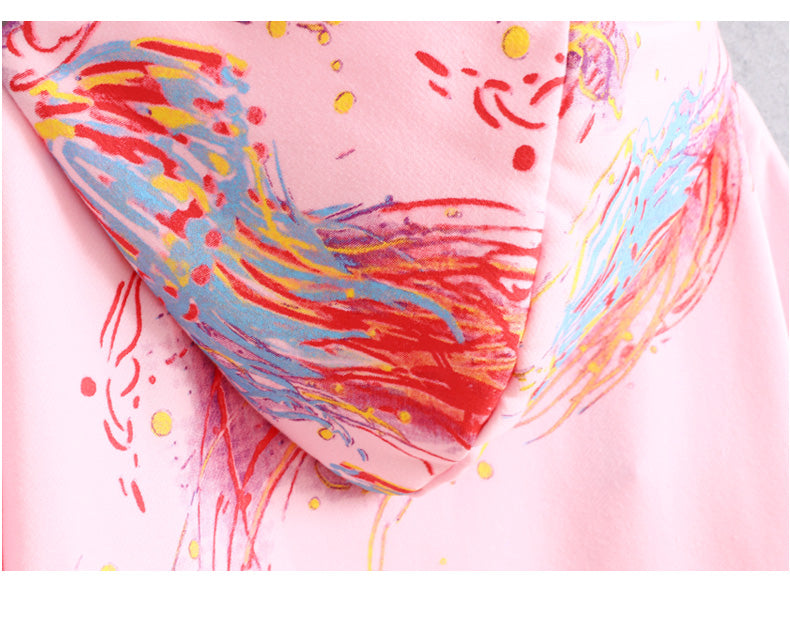 Harajuku Men Hip Hop Spring and autumn Color jellyfish print Cotton Hoodie Streetwear Casual Hooded Pullover Sweatshirt Couples | Vimost Shop.