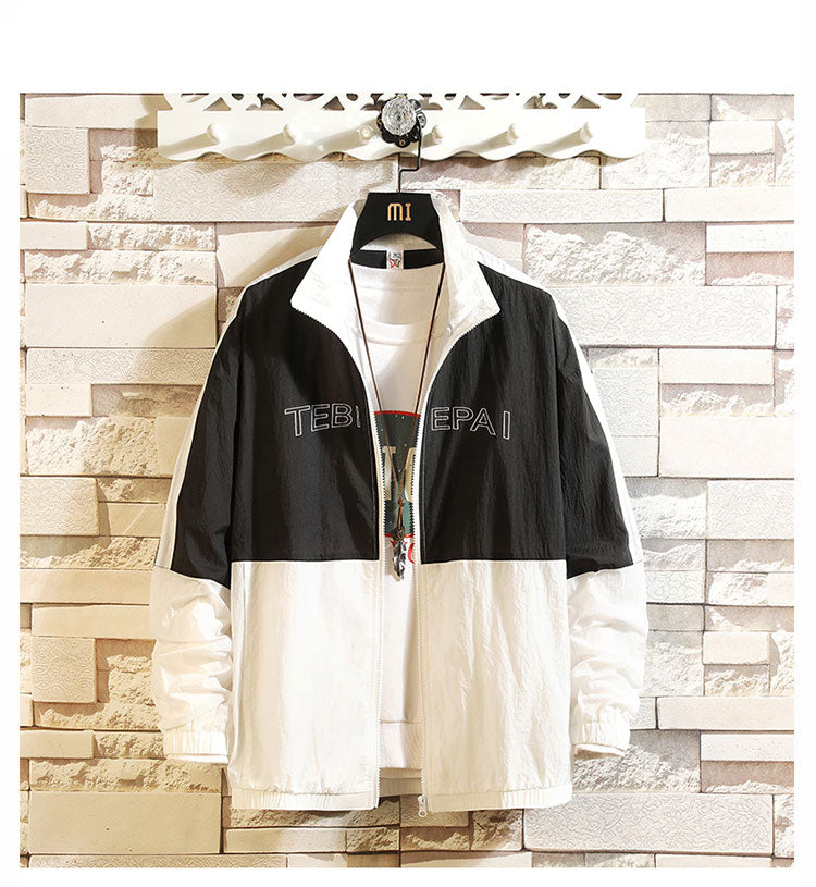 Jacket Men Windbreaker Autumn Hip Hop Couple Thin Jacket Windbreaker Patchwork Multi Pockets Casual Track Coat Streetwear | Vimost Shop.