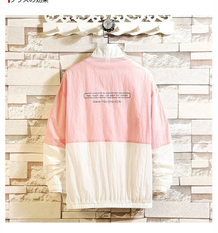 Jacket Men Windbreaker Autumn Hip Hop Couple Thin Jacket Windbreaker Patchwork Multi Pockets Casual Track Coat Streetwear | Vimost Shop.