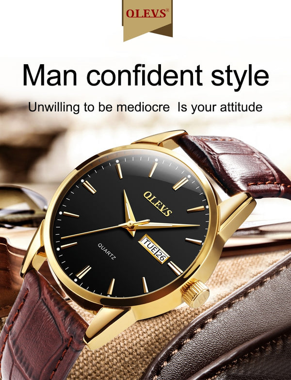 Mens Watches with Genuine leather Top Brand Fashion Casual   Sports Daily Analog Quartz Wrist Watch for Men | Vimost Shop.