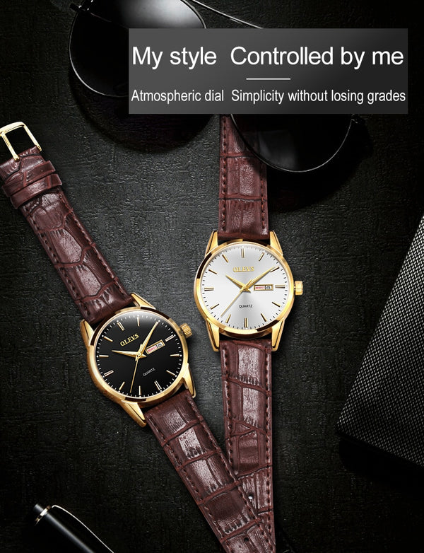 Mens Watches with Genuine leather Top Brand Fashion Casual   Sports Daily Analog Quartz Wrist Watch for Men | Vimost Shop.