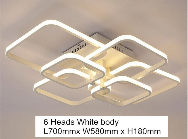Modern Acylic Led Dimming Ceiling Chandelier Lamp Square LED Plafon  Light Fixtures lustre plafonnier with Remote for Home Decor | Vimost Shop.