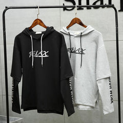 Men Hip Hop Fake two-piece Hoodies Sweatshirt Letter Harajuku Styles Hoodie Magic Casual Pullover Sweatshirt sudadera hombre | Vimost Shop.