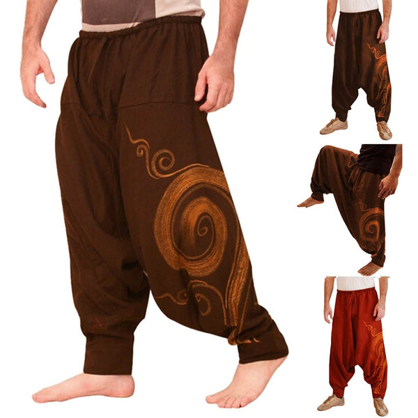 Men Ethnic Printed Overalls Casual Pocket Sport Yoga Work Casual Trouser Pants leggins yoga sports tights Dropshiping#XB25 | Vimost Shop.