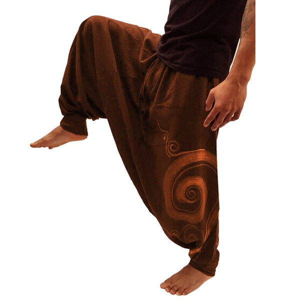 Men Ethnic Printed Overalls Casual Pocket Sport Yoga Work Casual Trouser Pants leggins yoga sports tights Dropshiping#XB25 | Vimost Shop.