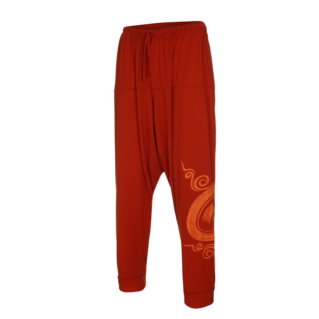 Men Ethnic Printed Overalls Casual Pocket Sport Yoga Work Casual Trouser Pants leggins yoga sports tights Dropshiping#XB25 | Vimost Shop.