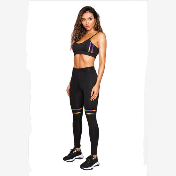 Women Tracksuit Solid Yoga Set Patchwork Running Fitness Jogging Bras + Leggings Sports Suit Gym Sportswear Workout S-3XL | Vimost Shop.