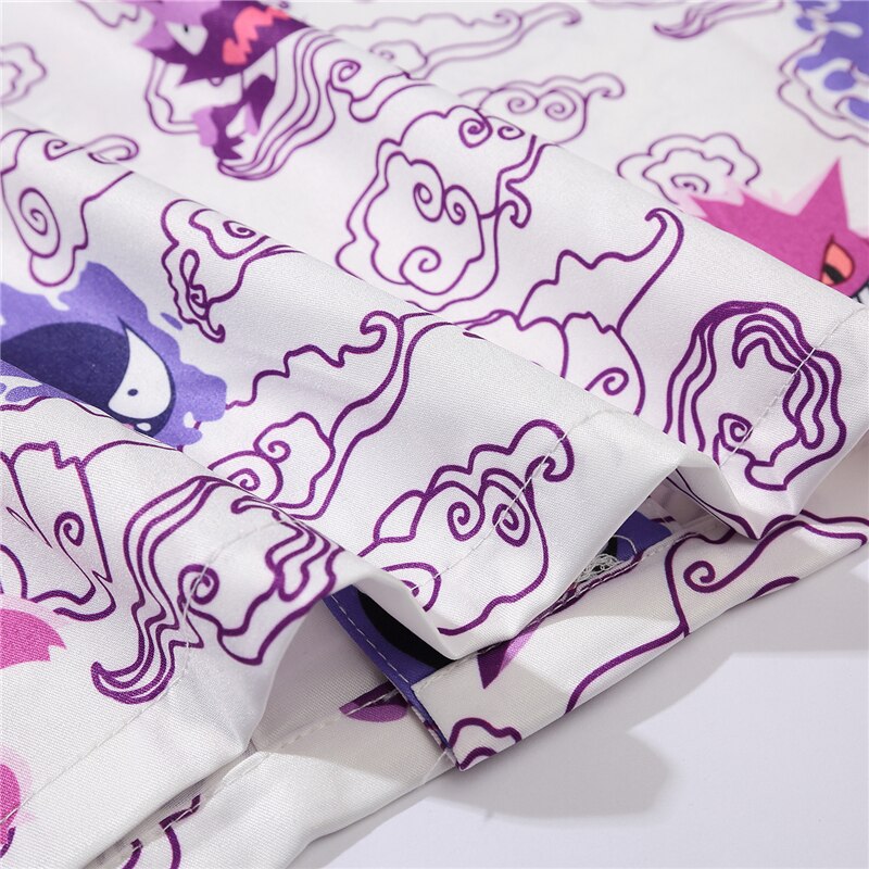 Hip Hop Casual Demon Print Short Sleeve Hawaiian Shirts Summer Floral Button Tropical Beach Hawaii Camp Oversized Shirt | Vimost Shop.