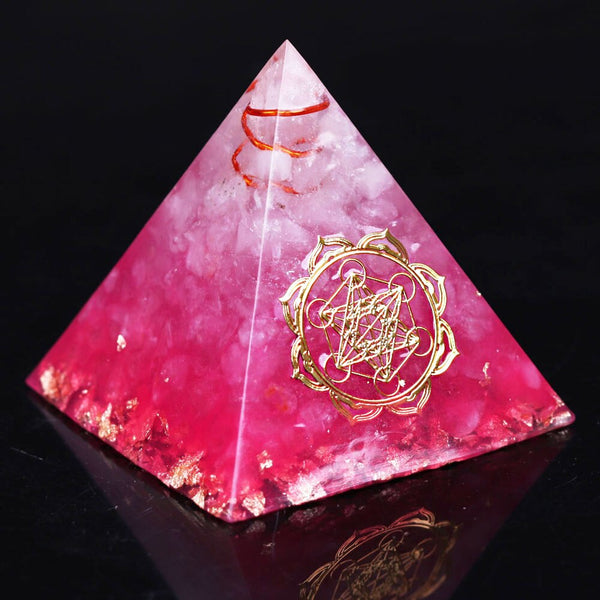 Pink Orion/Ogan Energy Pyramid symbolizing love brings good luck resin decoration craft orgone | Vimost Shop.