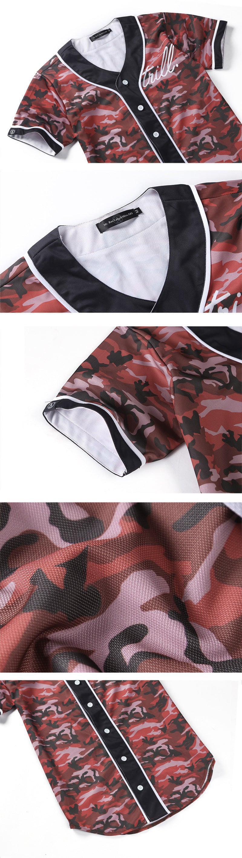 Short Sleeve T shirt Men Baseball Jersey Sport Slim Fit V Neck T-shirts Streetwear European Mens | Vimost Shop.