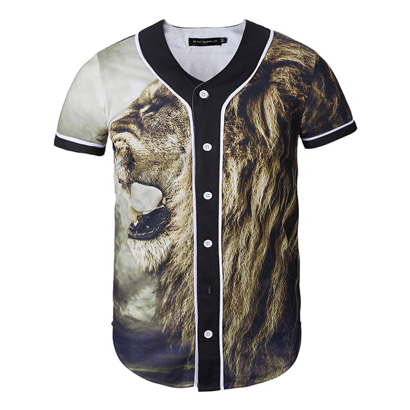 Short Sleeve T shirt Men Baseball Jersey Sport Slim Fit V Neck T-shirts Streetwear European Mens | Vimost Shop.