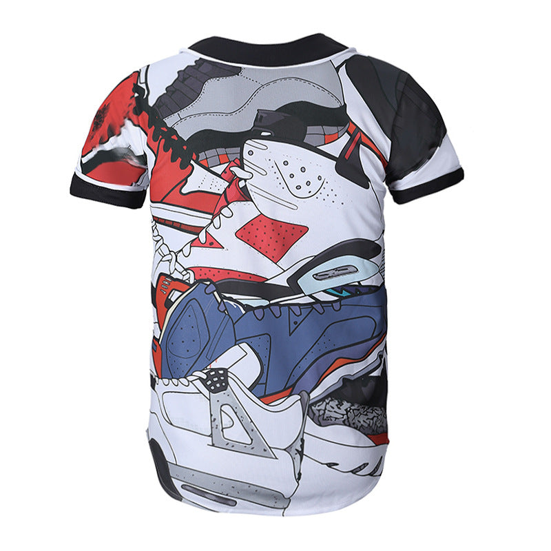 Short Sleeve T shirt Men Baseball Jersey Sport Slim Fit V Neck T-shirts Streetwear European Mens | Vimost Shop.