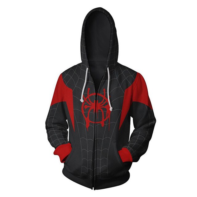Superhero Iron Man Spiderman Clothes Mens Hoodies Zipper Sweatshirt 3D Peter Parker Miles Morales Hoodie Jackets Casual Coats | Vimost Shop.