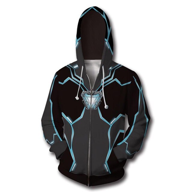 Superhero Iron Man Spiderman Clothes Mens Hoodies Zipper Sweatshirt 3D Peter Parker Miles Morales Hoodie Jackets Casual Coats | Vimost Shop.