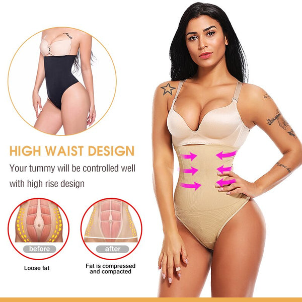 Women Shapewear High Waist Tummy Control Body Shaper Seamless Underwear Thong Panties Slimming Girdle Bodysuit Corset | Vimost Shop.