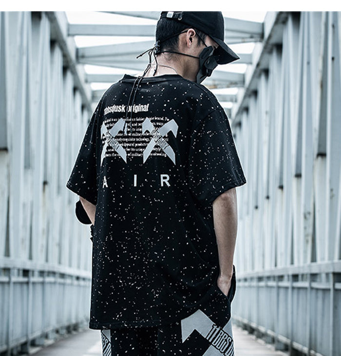 Gypsophila Print Hip Hop Streewear T Shirt Men summer Reflective Fashion Loose Short Sleeve Cotton Oversized Tops | Vimost Shop.