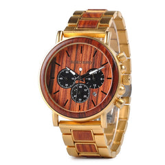 Male Watch Wooden Men Wristwatches Luminous Handle Chronograph Timepiece  In Gift Box | Vimost Shop.