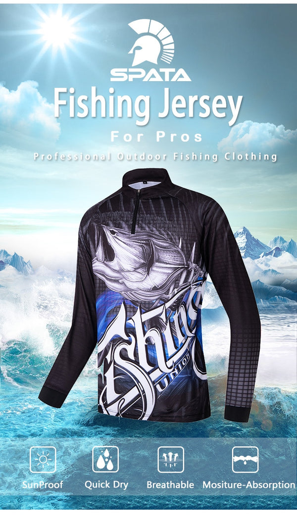 Fishing Long Sleeve Shirts Men Jersey For Fishing Anti UV Sun Protection breathable fishing t shirt men with fish | Vimost Shop.