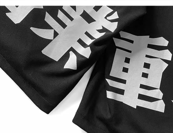 Techwear Style Print Hip Hop Pants Men 2020 Summer Streetwear Loose Cargo Shorts Cotton Jogger Streetpants Black | Vimost Shop.