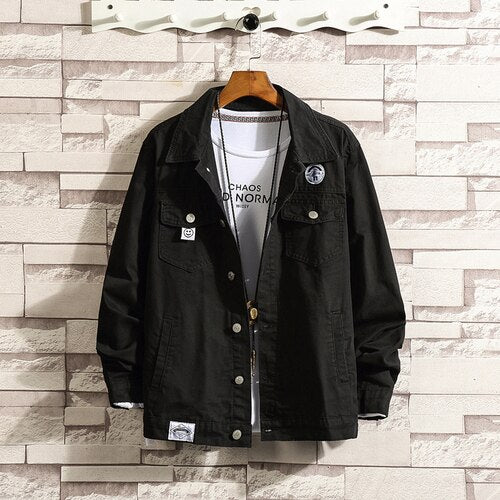 6XL Baggy Jackets Black Cotton Autumn Streetwear Fashion Army Green Hip Hop College Military Style Coat Japan Bomber Jacket Men | Vimost Shop.