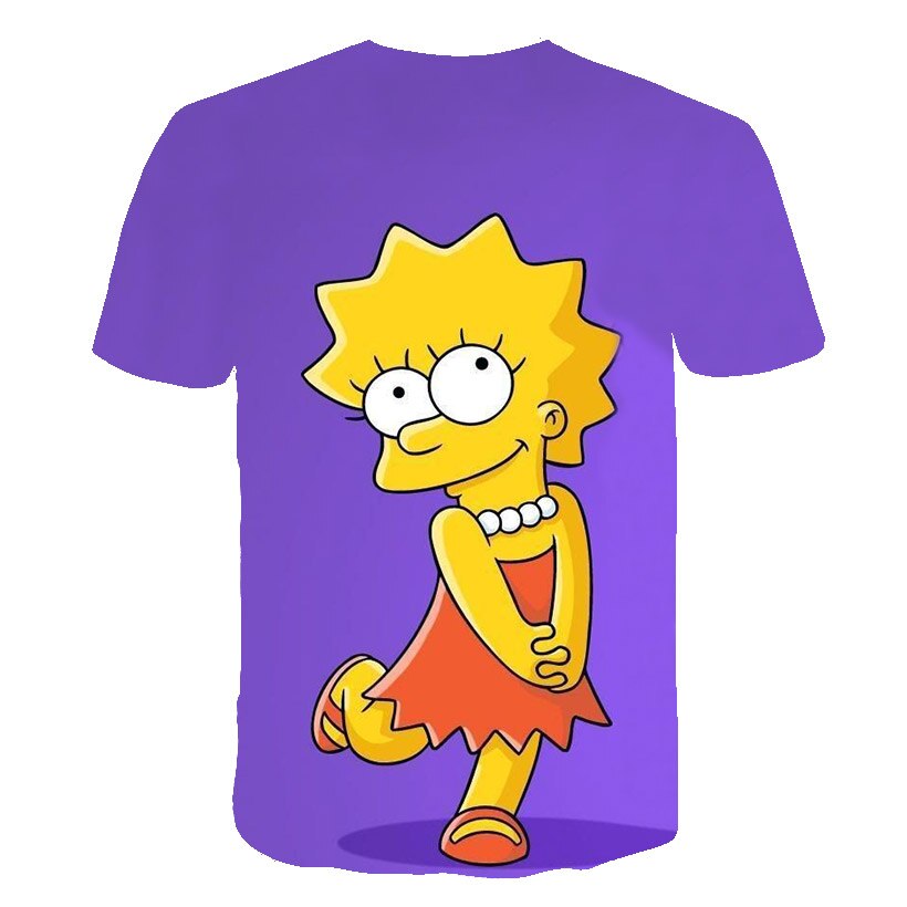Men and women fat T-shirt Simpson print 3D T-shirt cartoon funny Simpson family T-shirt O-neck short-sleeved casual T-shirt | Vimost Shop.