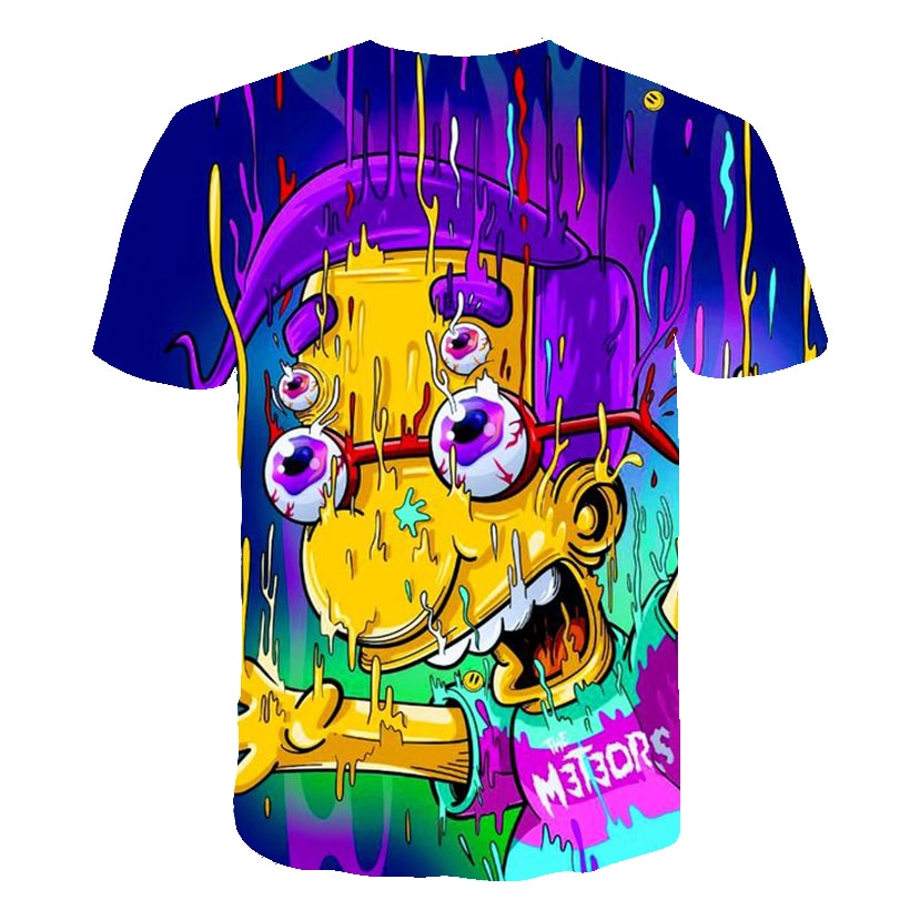 Men and women fat T-shirt Simpson print 3D T-shirt cartoon funny Simpson family T-shirt O-neck short-sleeved casual T-shirt | Vimost Shop.