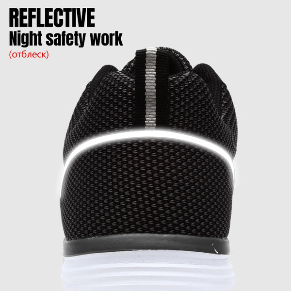 Men Steel Toe Safety Shoes For Men Lightweight Breathable Work Shoes Men's Security Footwear Protective Sneaker | Vimost Shop.