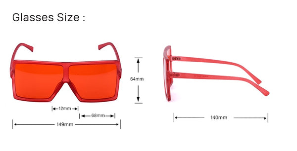 Fashion Sunglasses Women Ladies Red Fashion Oversized Square Sun Glasses Driving Shades Eyewear UV400 gafas de sol | Vimost Shop.