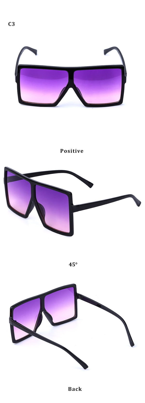 Fashion Sunglasses Women Ladies Red Fashion Oversized Square Sun Glasses Driving Shades Eyewear UV400 gafas de sol | Vimost Shop.