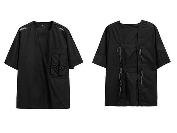 Hip Hop T Shirts Streetwear Men Loose Elastic Band Back Tops  Fashion Summer Harajuku Short Sleeves Shirts | Vimost Shop.