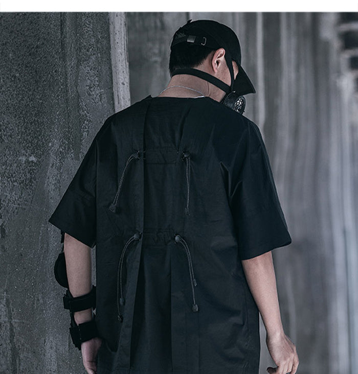 Hip Hop T Shirts Streetwear Men Loose Elastic Band Back Tops  Fashion Summer Harajuku Short Sleeves Shirts | Vimost Shop.