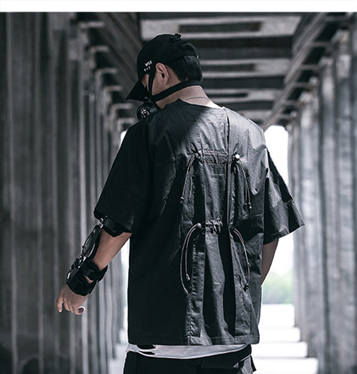 Hip Hop T Shirts Streetwear Men Loose Elastic Band Back Tops  Fashion Summer Harajuku Short Sleeves Shirts | Vimost Shop.