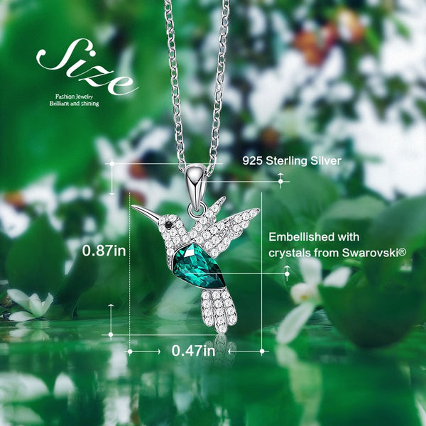 Hummingbird Jewellery 925 Sterling Silver Link Chain Necklace Embellished with Crystal from Swarovski Women Pendant | Vimost Shop.