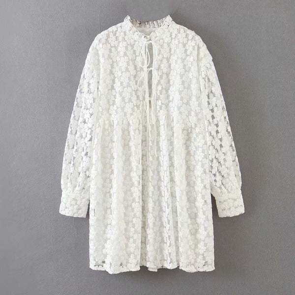 Toppies white embroidery dress summer lace mini dress womens sexy bandage sexy v-neck blouses | Vimost Shop.