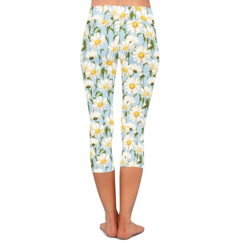 Summer Style Fresh Little Daisy Pattern Print Women Leggings High Waist Plus Size | Vimost Shop.