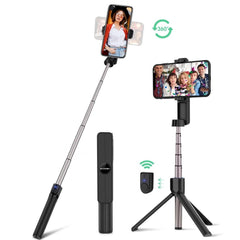 Extendable Folding bluetooth Selfie Stick Remote Control Tripod with Rotatable Phone Clamp Holder for iPhone 11 | Vimost Shop.