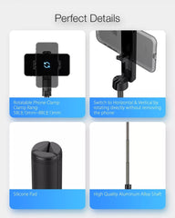 Extendable Folding bluetooth Selfie Stick Remote Control Tripod with Rotatable Phone Clamp Holder for iPhone 11 | Vimost Shop.