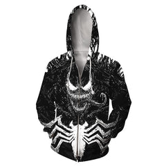 Popular Marvel movie venom 3D Printed Hoodies Men Women Spiderman Hooded Sweatshirts hip hop Zipper Pocket Jackets