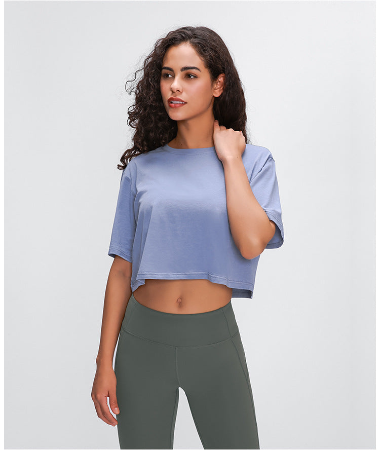 Lightweight Cotton Running Workout Crop Top Women | Vimost Shop.